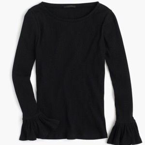NWOT J. Crew Ribbed Bell-Sleeve Tee